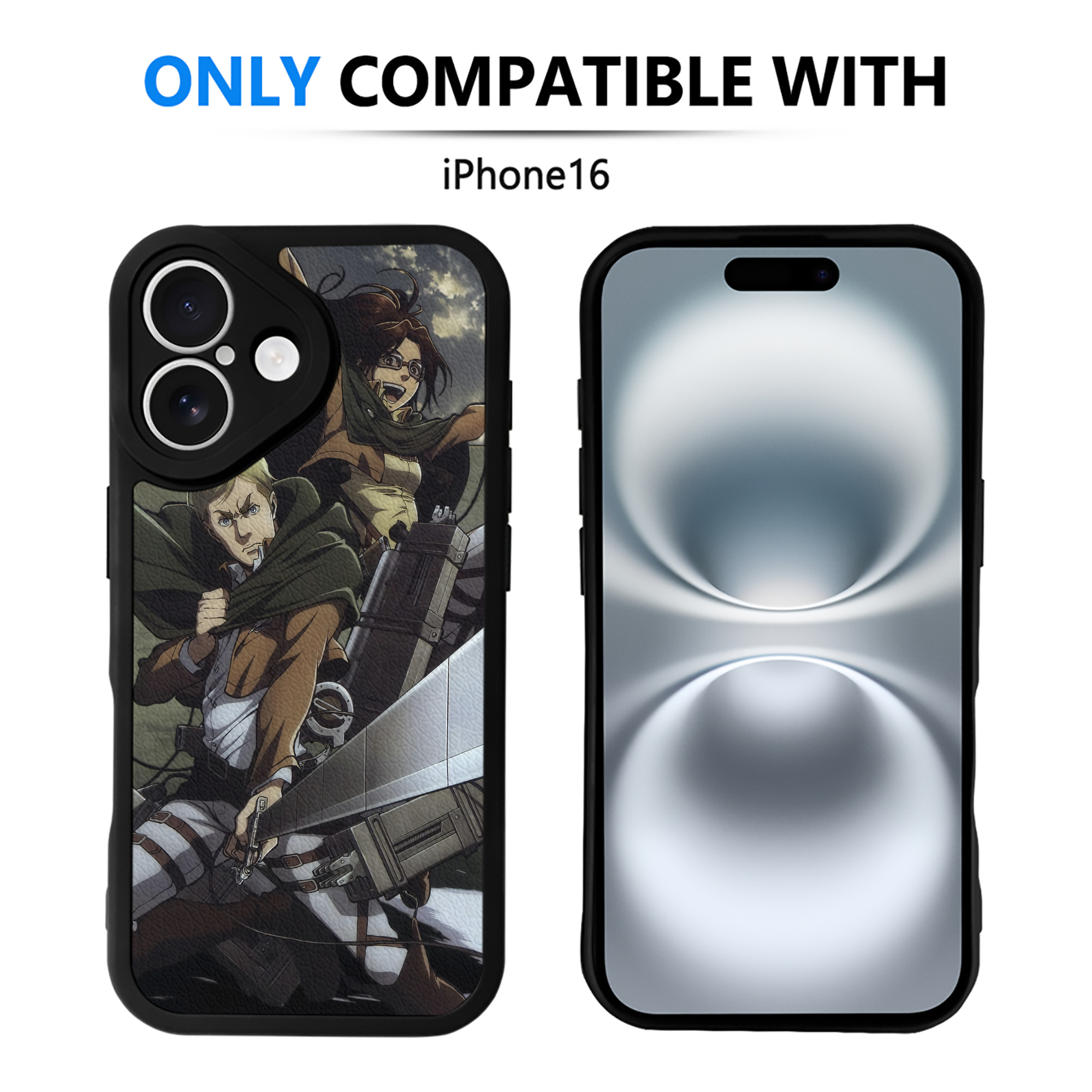 （画像用） 進撃の巨人 Attack on Titan 【iPhone 16シリーズ対応】シリコンスマホケース（レザー調） 材質：シリコン
